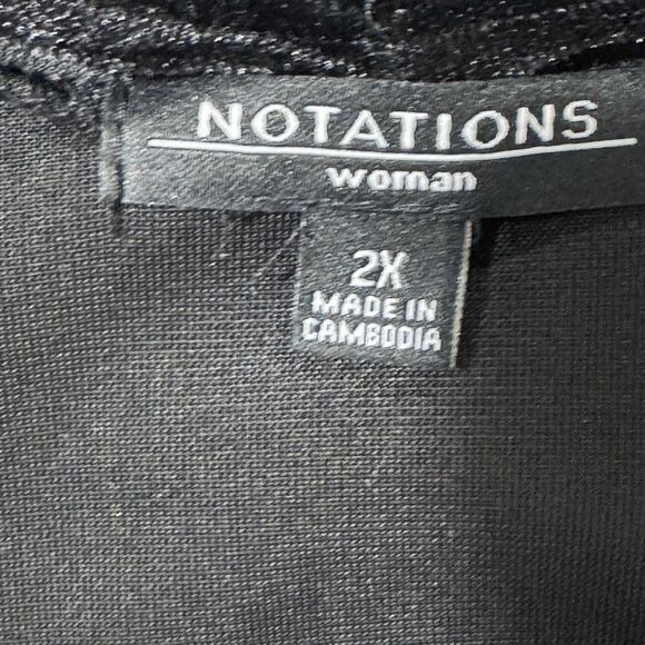 Notations Black Velvet & Sequin Twofer Jacket/tank Size 2XL Dressy Holiday - Picture 3 of 9